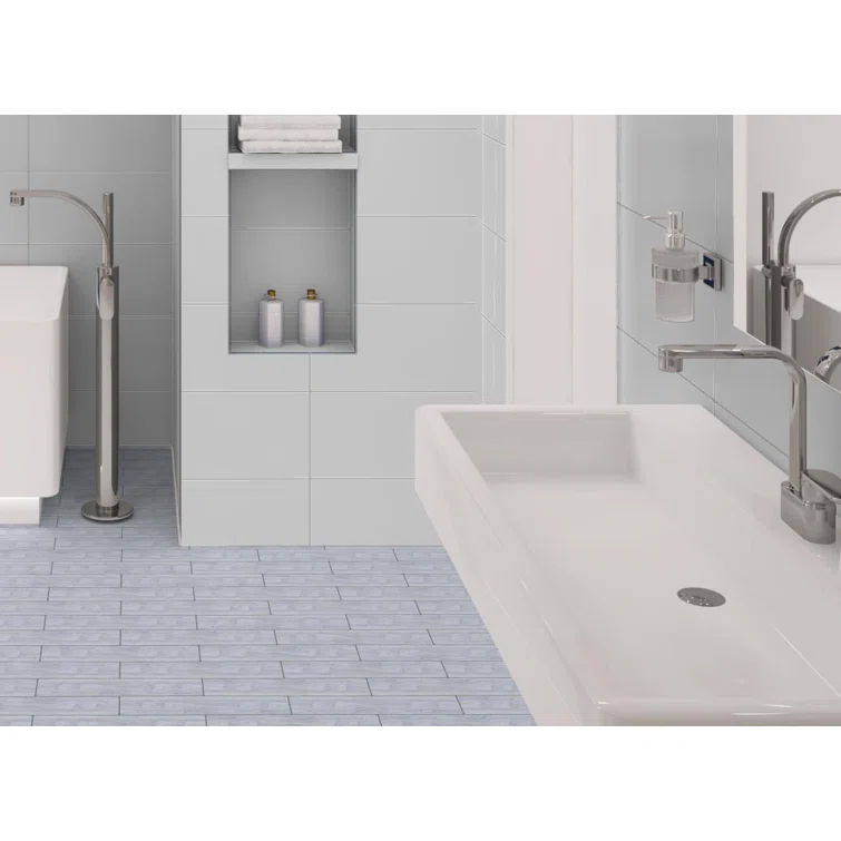 Kendel 3'' x 14'' Glass Subway Kitchen Backsplash and Shower Wall Tile