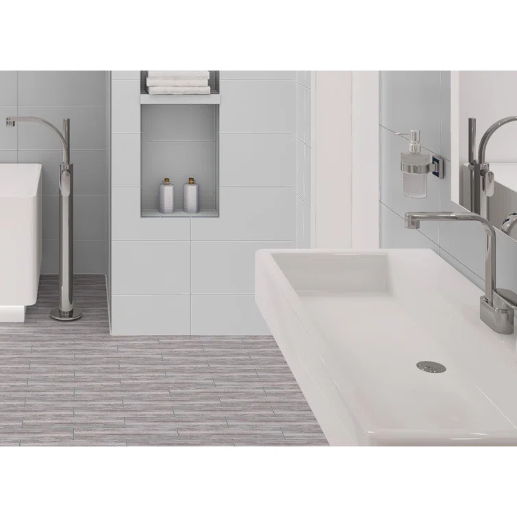 Kendel 3'' x 14'' Glass Subway Kitchen Backsplash and Shower Wall Tile