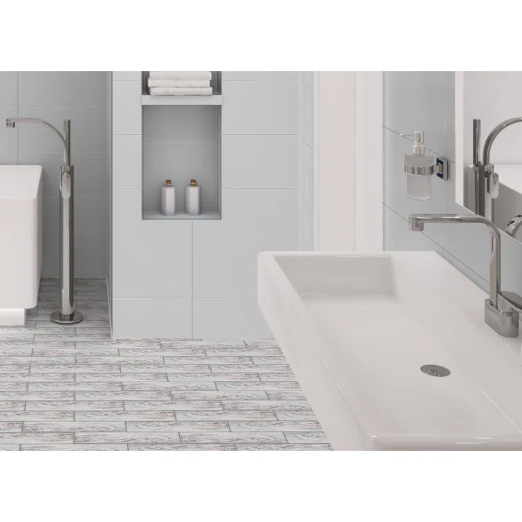 Kendel 3'' x 14'' Glass Subway Kitchen Backsplash and Shower Wall Tile