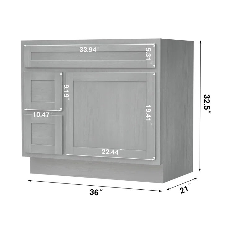 Hibbitts 36" Single Bathroom Vanity Base Only