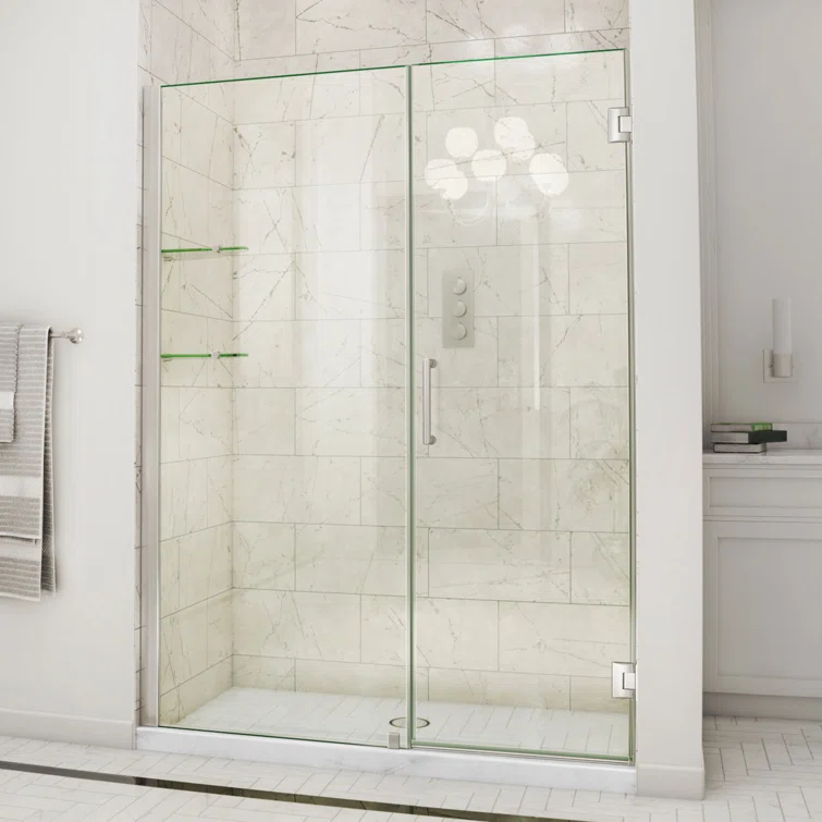 Unidoor 60" W x 72" H Frameless Shower Door with Clearmax™ Technology
