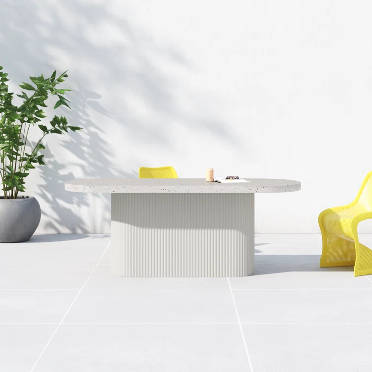 Ros 79'' Stone Outdoor Dining Table