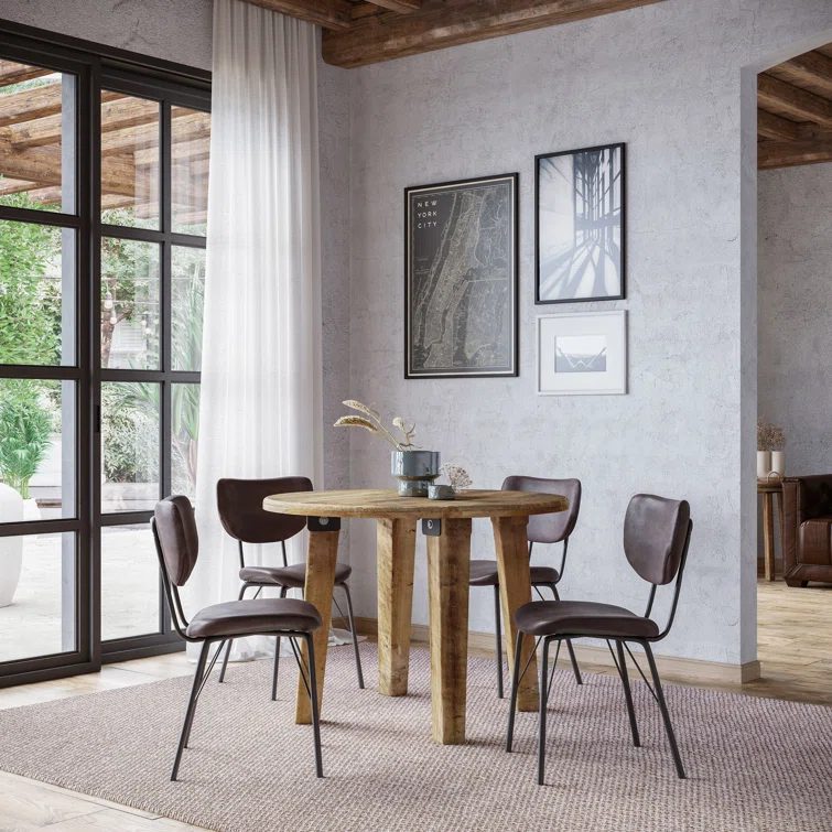 Tureka 4 - Person Solid Wood Solid Wood Top Four Leg Dining Set