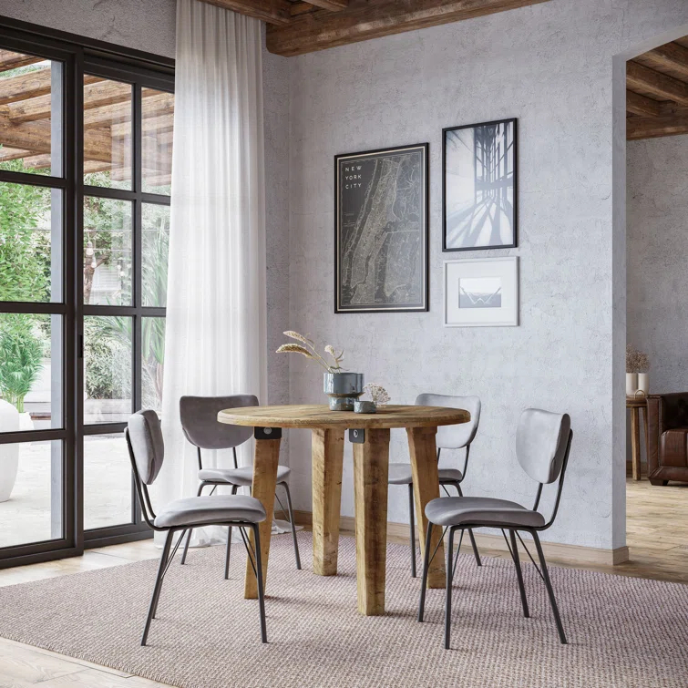 Tureka 4 - Person Solid Wood Solid Wood Top Four Leg Dining Set