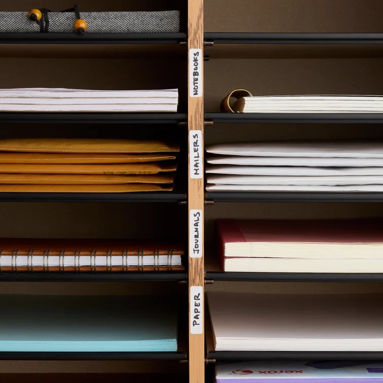 Wood Adjustable-Compartment Literature Organizer (Desktop)