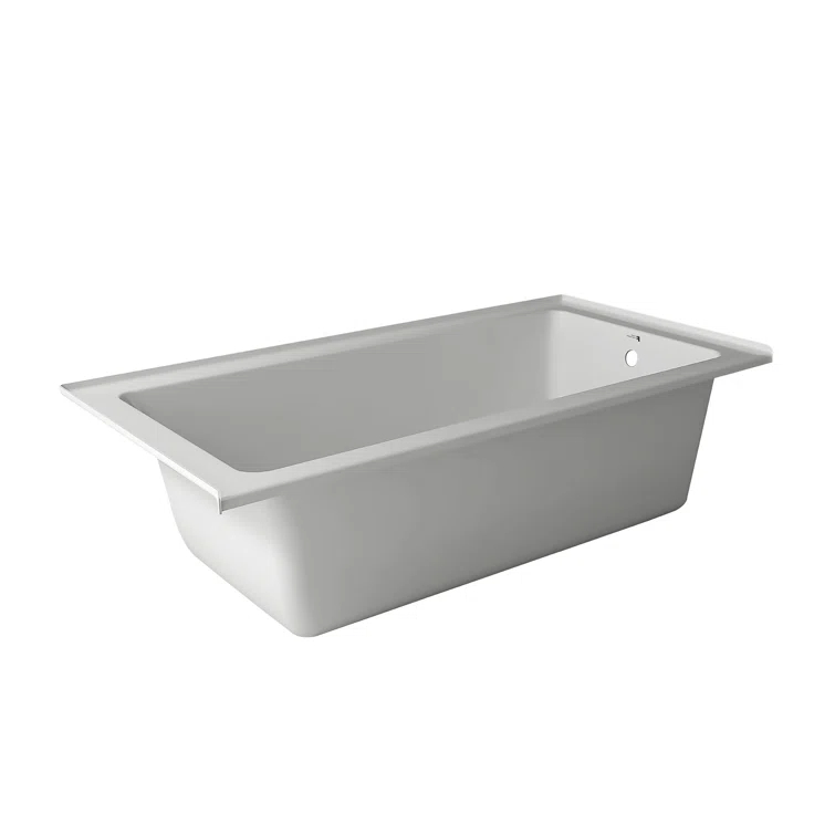 Alcove 66" x 32" Soaking Fiberglass Bathtub