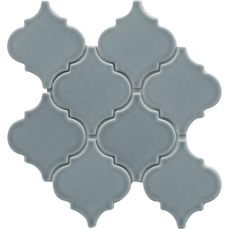 Morocco™ 10" x 11" Beveled Ceramic Arabesque Mosaic Wall Tile