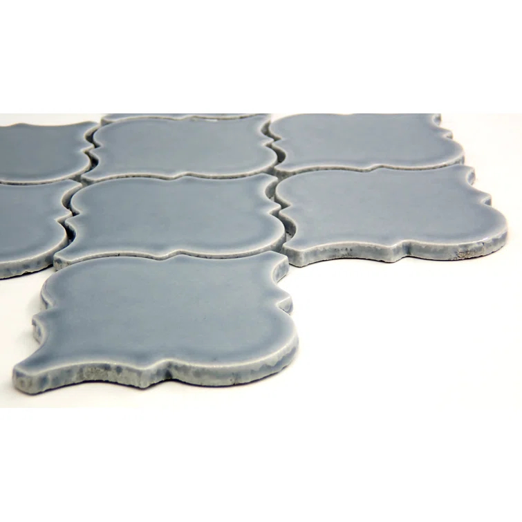 Morocco™ 10" x 11" Beveled Ceramic Arabesque Mosaic Wall Tile