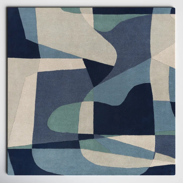 Gaye Wool Teal/Navy/Beige Rug