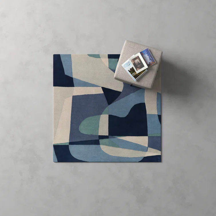 Gaye Wool Teal/Navy/Beige Rug