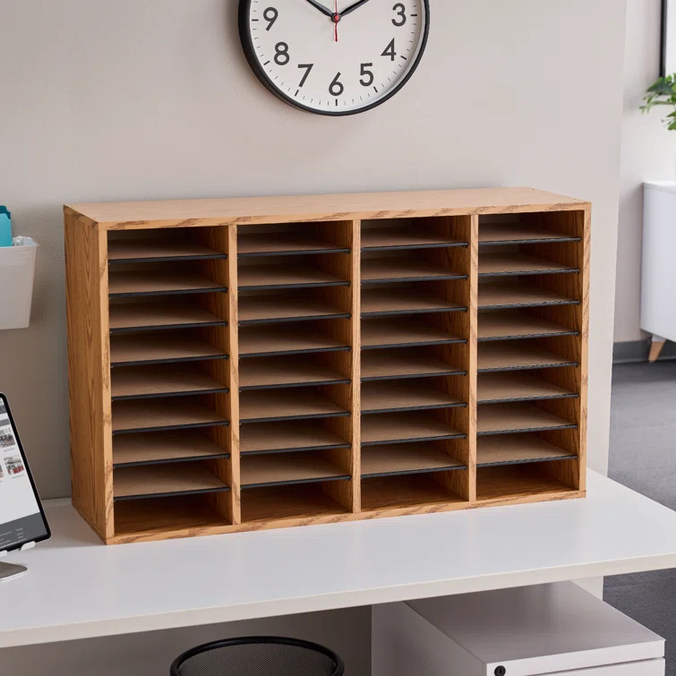 Safco® Adjustable Compartment Wood Literature Orga Literature Sorter