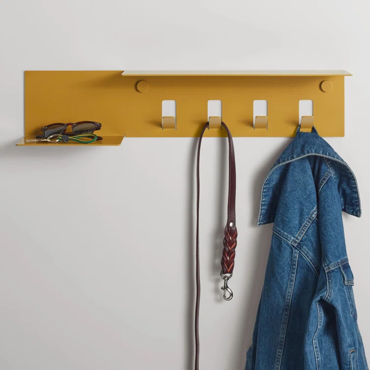 Hall Pass Aluminum Wall 4 - Hook Wall Mounted Coat Rack
