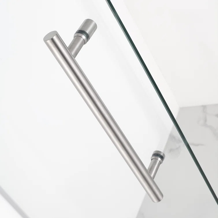 Kinkade 35.75" - 36.25" W x 72" H Hinged Frameless Shower Door