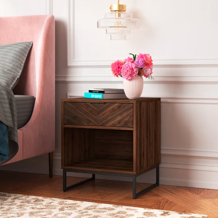 19'' W Metal Nightstand