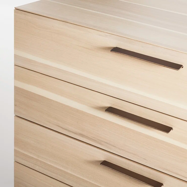 Shale 4-Drawer 1-Door Light Walnut Credenza Sideboard