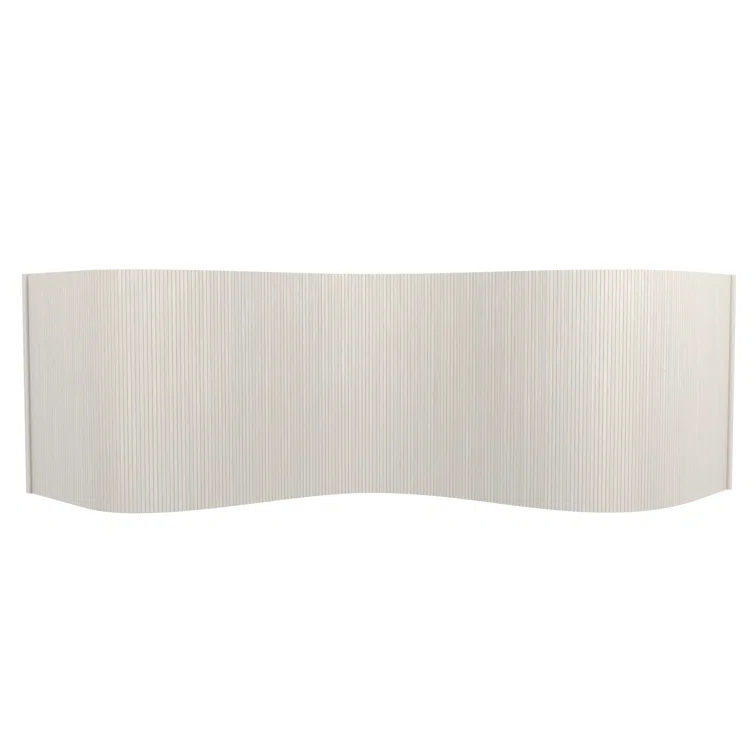 2 ft. Short Bamboo Wave Screen - White