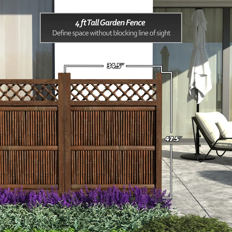 4 ft. H x 5.5 ft. W Japanese Zen Garden Fence Panel