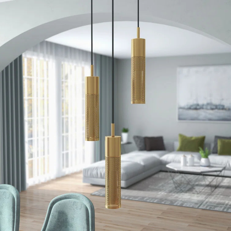 Remington 3 - Light Brass Cluster Pendant