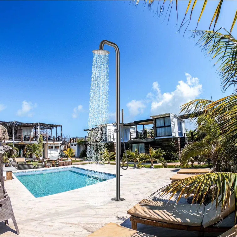 Stainless Steel Free Standing Outdoor Shower