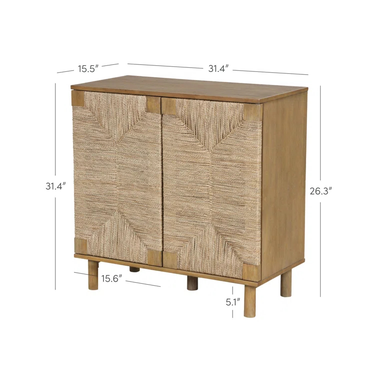 Shellie Solid Wood 2 - Door Accent Cabinet Set or TV Stand