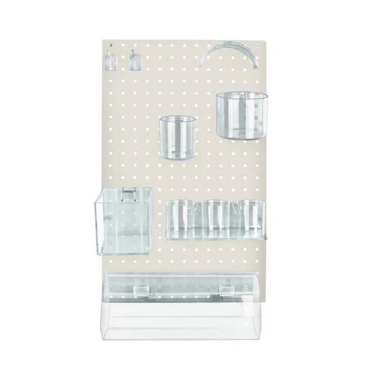 The DIY Multi-Purpose 10-Piece Pegboard Wall Organizer Kit with One Panel and Accessory Assortment (13.5"W x 22"H)