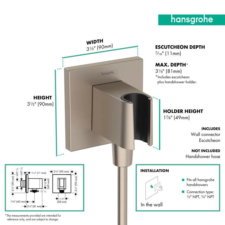 hansgrohe FixFit E Wall Outlet with Handshower Holder