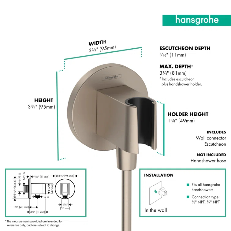 hansgrohe FixFit S Wall Outlet with Handshower Holder