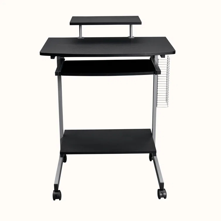Techni Mobili Solid Wood Top Metal Base Standing Desk