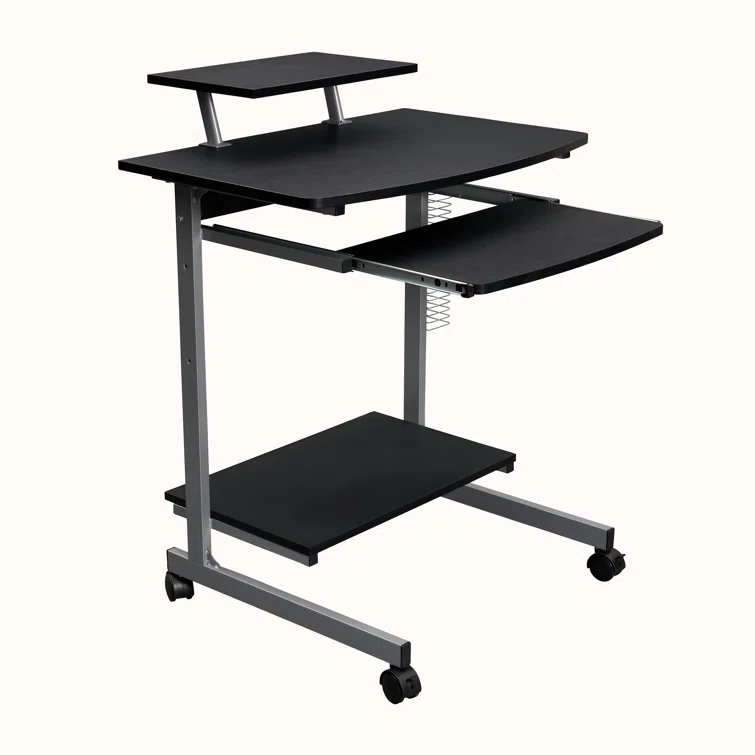 Techni Mobili Solid Wood Top Metal Base Standing Desk