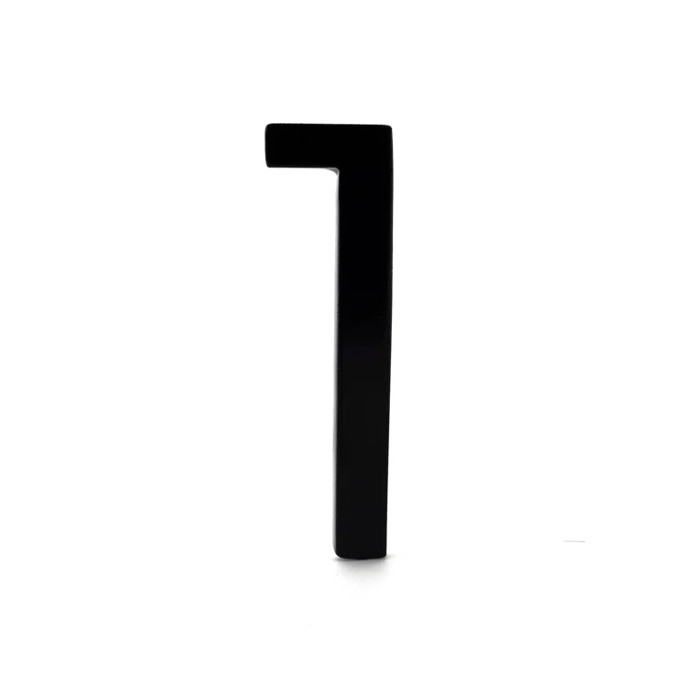 8 in. Black Aluminum Floating or Flat Modern House Number 1