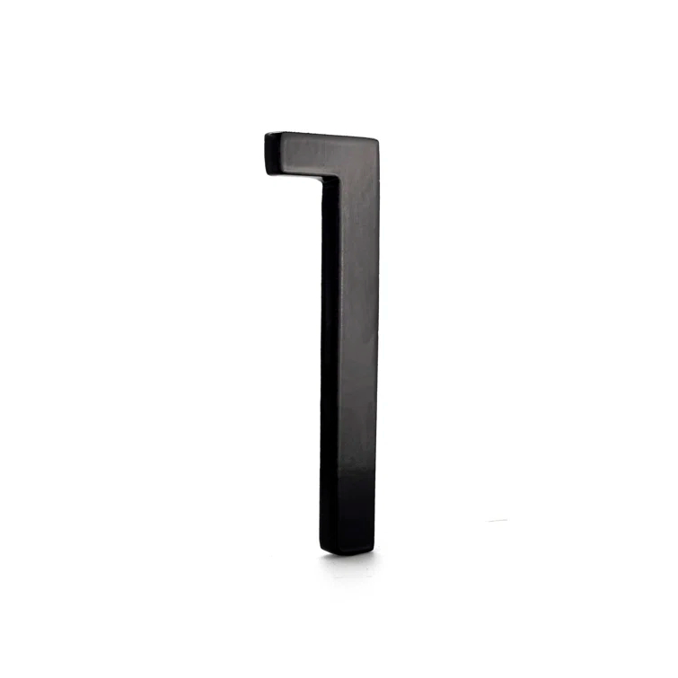8 in. Black Aluminum Floating or Flat Modern House Number 1