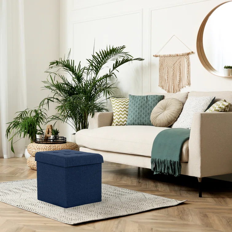 15.7'' W Upholstered Storage Ottoman
