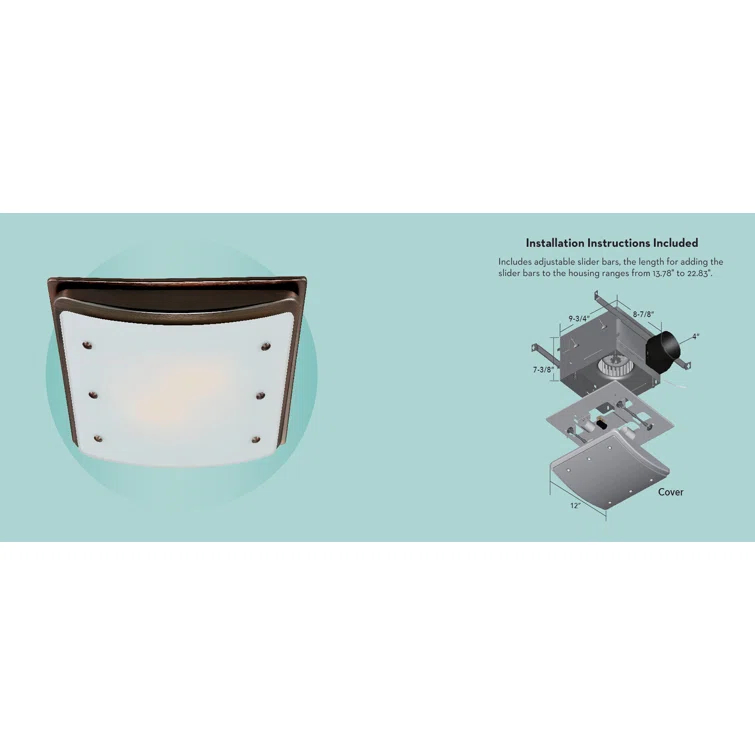 Buckingham 100 CFM 2.0 Sones Decorative Bathroom Ventilation Exhaust Fan with Light & Night-Light