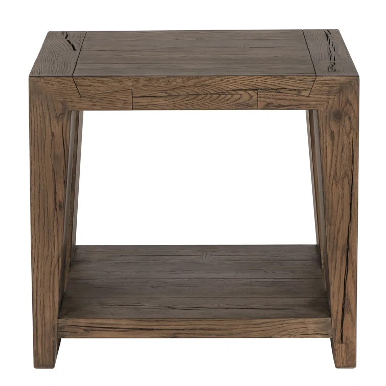 Troy Oak End Table in Antique Brown
