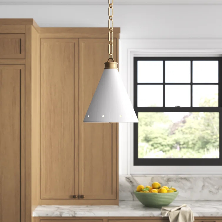 Buxton Pendant Light - White and Brass / Small