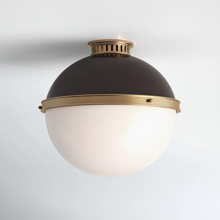 Manila Single Light Glass Semi Flush Mount