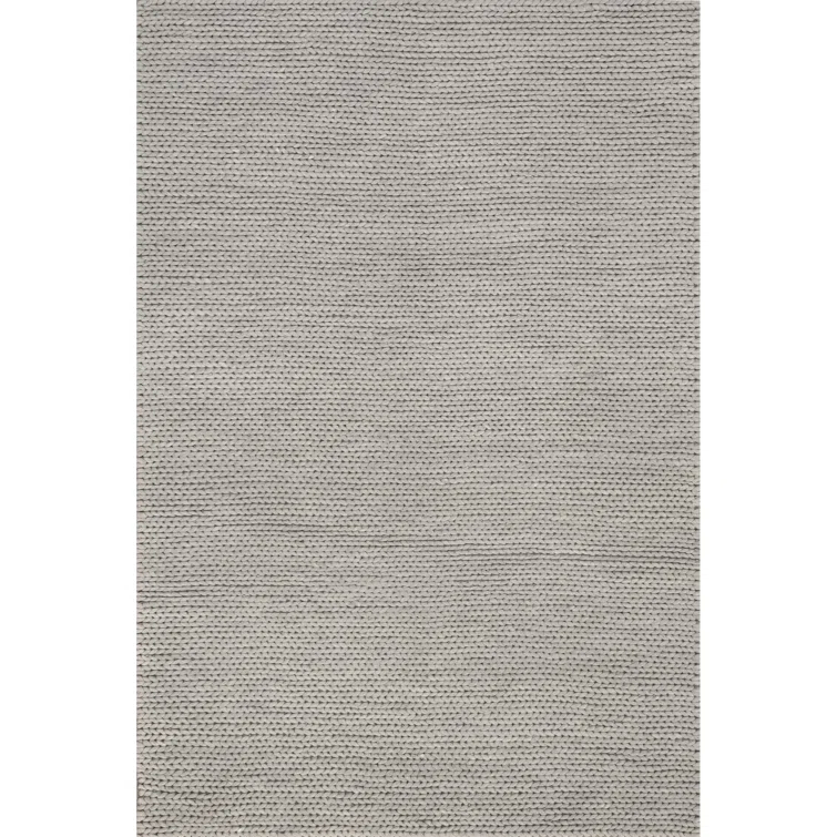 Handmade Braided Wool Light Gray Rug