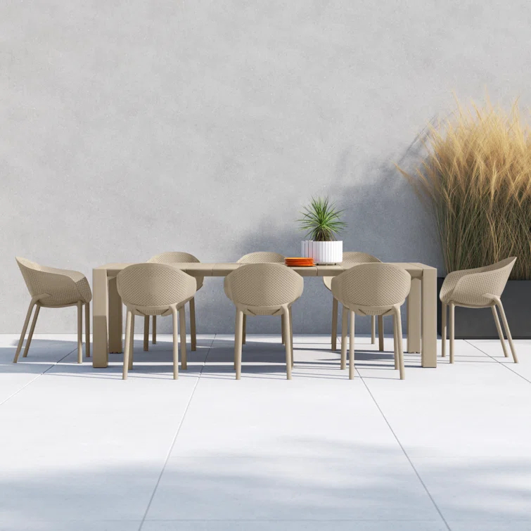 Farrah 102'' Rectangular 8 - Person Outdoor Dining Set
