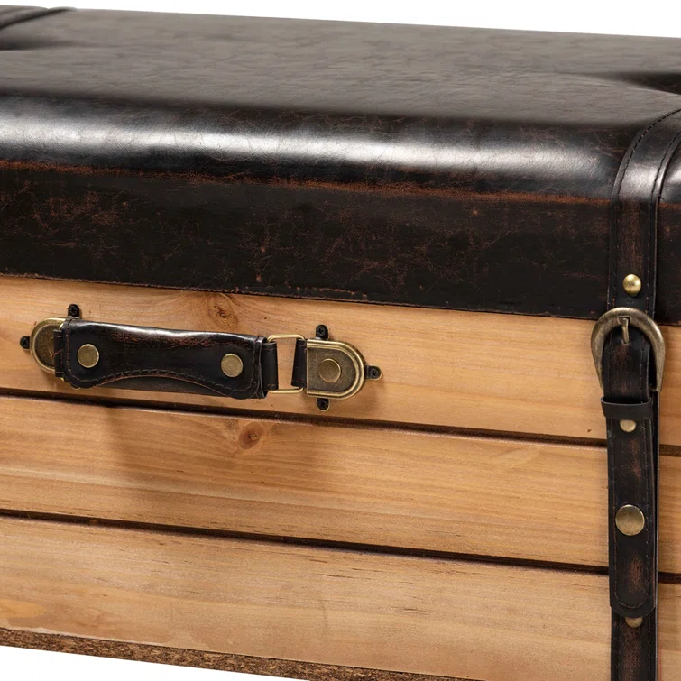 Aaleena Faux Leather Ottoman