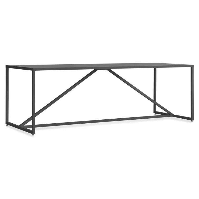 Strut Walnut Metal Base Dining Table
