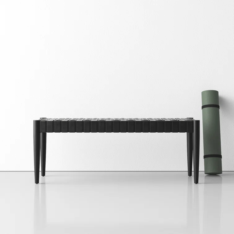 Orin 47" Woven Leather Bench