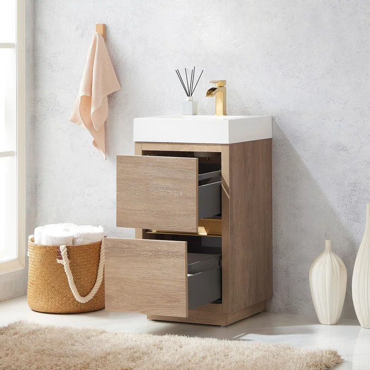 Beira 17.7'' Single Bathroom Vanity with Composite Top