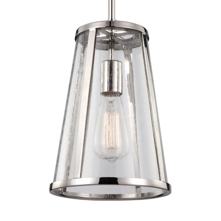 Feiss Lighting-Harrow-1 Light Mini-Pendant in Modern Style-16 Inch Wide by 17.38 Inch High-Polished Nickel Finish -Tr