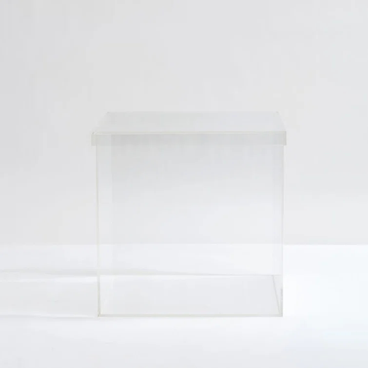Lucite Clear Square Pet Toy Storage Cube with Removable Lid - 12"