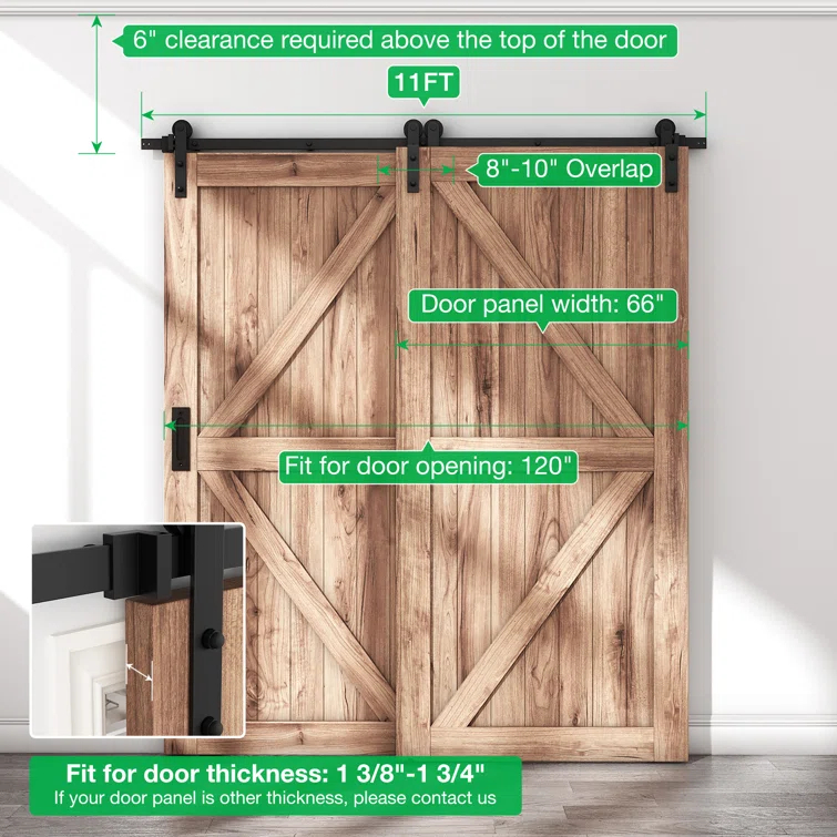 Sliding Standard Single Double Door Barn Door Hardware Kit