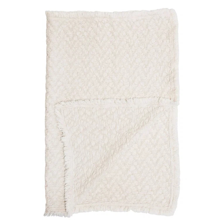Cream 30"x40" Blanket, 100% Cotton, For Baby Nursery or Stroller by Crane Baby