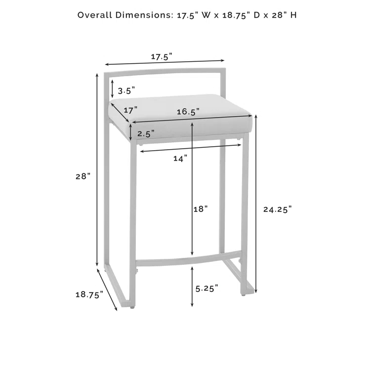 Progreso Upholstered Counter Stool with Metal Frame