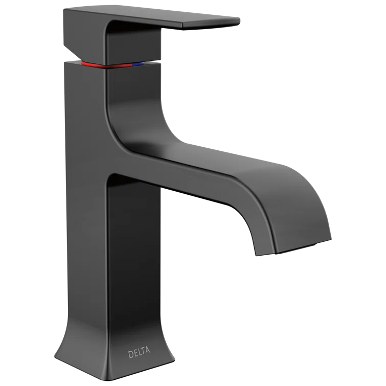 Velum Single Hole Curved Bathroom Faucet with Drain Assembly, Single Handle Bathroom Sink Faucet