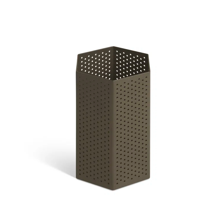 Dark Olive Hexagonal Aluminum Hanging Candle Lantern