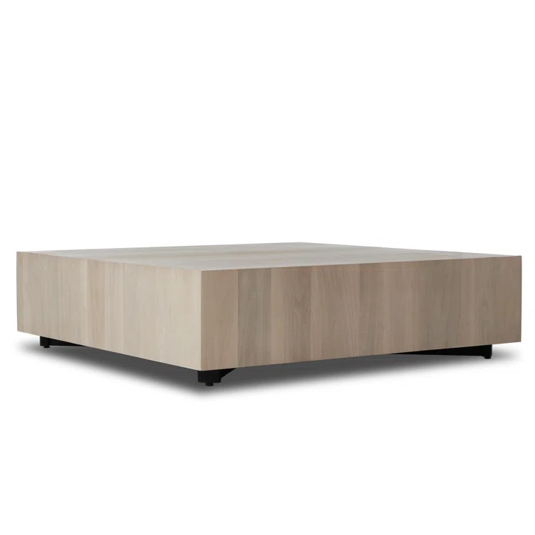Ashen Walnut Square Wood Coffee Table with Storage